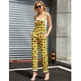 thumbnail image 4 of Jumpsuits for Women Fashion Overalls Printed Pants Bibs Coveralls Festival Outfits(Mardi Gras Diamond Print,XS), 4 of 8