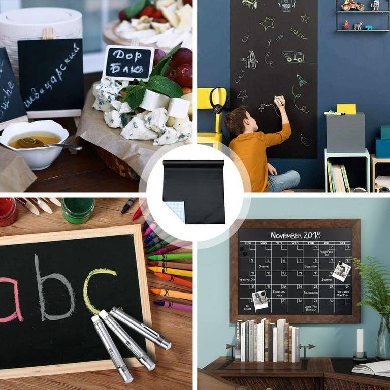 Self-Adhesive Magnetic Blackboard Wall Sticker - Black  Blackboard wall,  Wall stickers, Chalkboard contact paper