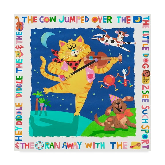 Trademark Fine Art 'The Cow Jumped Over The Moon' Canvas Art by Cheryl Piperberg