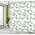 thumbnail image 4 of Ambesonne Botanical Shower Curtain, Hand Drawn Olive Branches, 69"Wx75"L, Green Purpleblue and White, 4 of 4