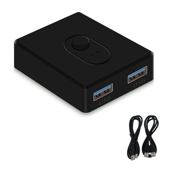 USB 3.0 KVM Switch 1X2/2X1 Switch Switcher USB Splitter Shared Controller for Laptop Computer Printer Keyboard Mouse, A,1 x USB Switch Switcher 2 x USB 3.0 data cable,Black