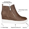 thumbnail image 4 of Journee Womens Pennelope Round Toe Double Zip Wedge Sneakers, Widths Available, 4 of 10