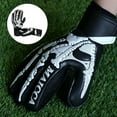 thumbnail image 3 of Guantes de portero de fútbol para niños, regalo para portero, fútbol juvenil, para hombre, edad junior, PU Negro Blanco 8, 3 of 9