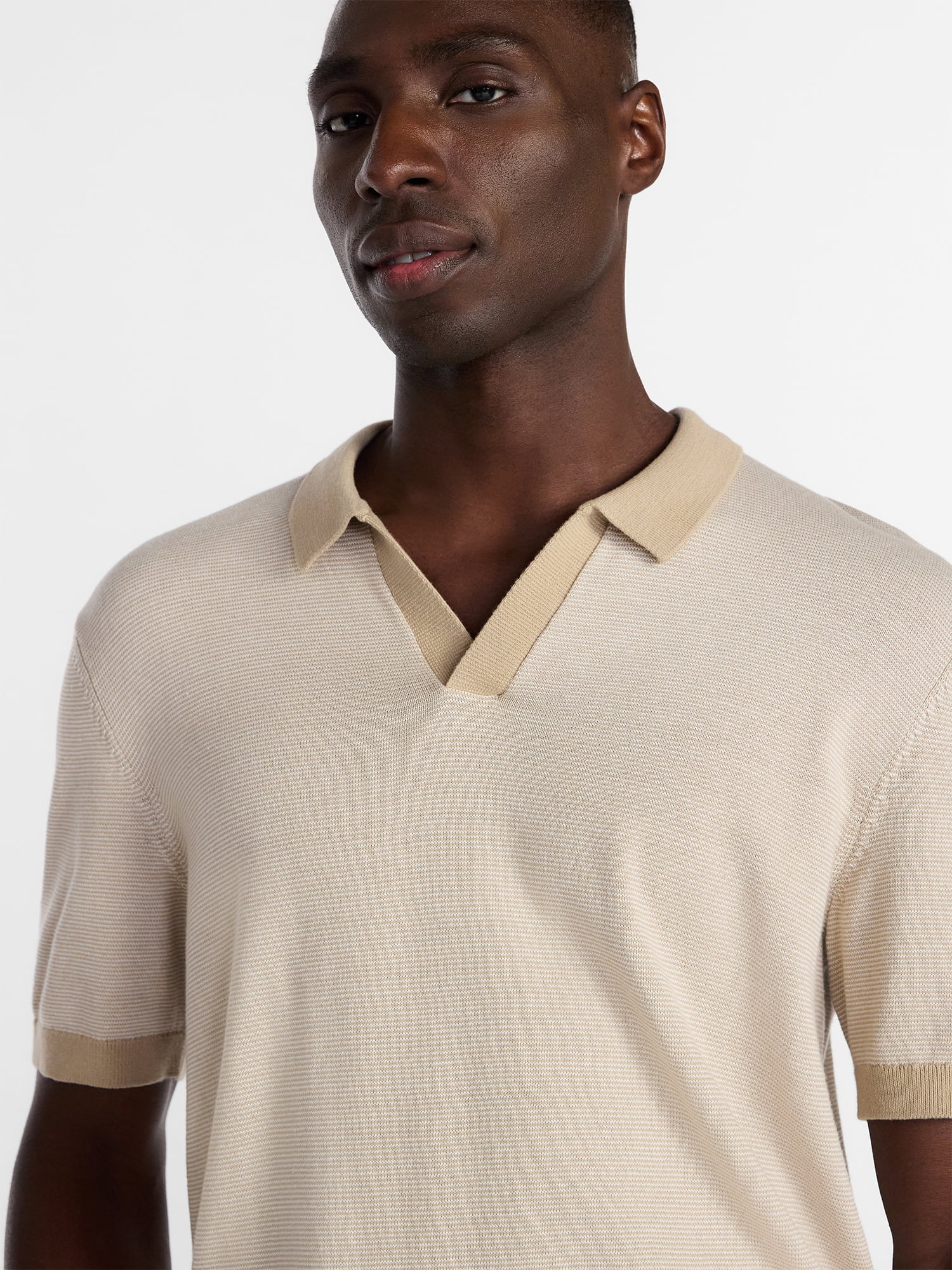 George Men's Knit Johnny Collar Polo Shirt, Sizes S-5XL