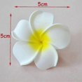 thumbnail image 2 of 100 Pack White Foam Hawaiian Frangipani Artificial Plumeria Flower Petals Cap Ha Happy H, 2 of 4
