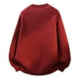 thumbnail image 4 of FAOWME Men's Knit Sweater Long Sleeve Round Neck Solid Color Fashion Casual Warm Comfortable Soft Pullover Top For Autumn Winter Daily Wear Red Xxxxl, 4 of 4