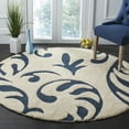 thumbnail image 3 of SAFAVIEH Florida Lavonne Floral Plush Shag Area Rug, Cream/Blue, 6'7" x 6'7" Round, 3 of 10