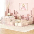 thumbnail image 3 of Bellemave Queen Size Metal Floor Bed Frame, Montessori Bed with Safety Guardrails and Door, No Weight Limit and Easy Assemble Playhouse Queen Bed for Toddler/Girls/Boys (Pink), 3 of 7