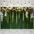thumbnail image 4 of Colorful Floral Backdrop Artificial Flower Green Leaf Decorations Pink White Blooms Wedding Photography Background Wedding Bridal Shower Birthday Party Decoration Banner Photo Prop, 4 of 4