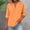 Orange, variant on BUIGTTKLOP Cotton Linen Tops for Women Summer Loose Fitted 3/4 Length Sleeve Blouses Dressy Casual Button V-Neck Shirt