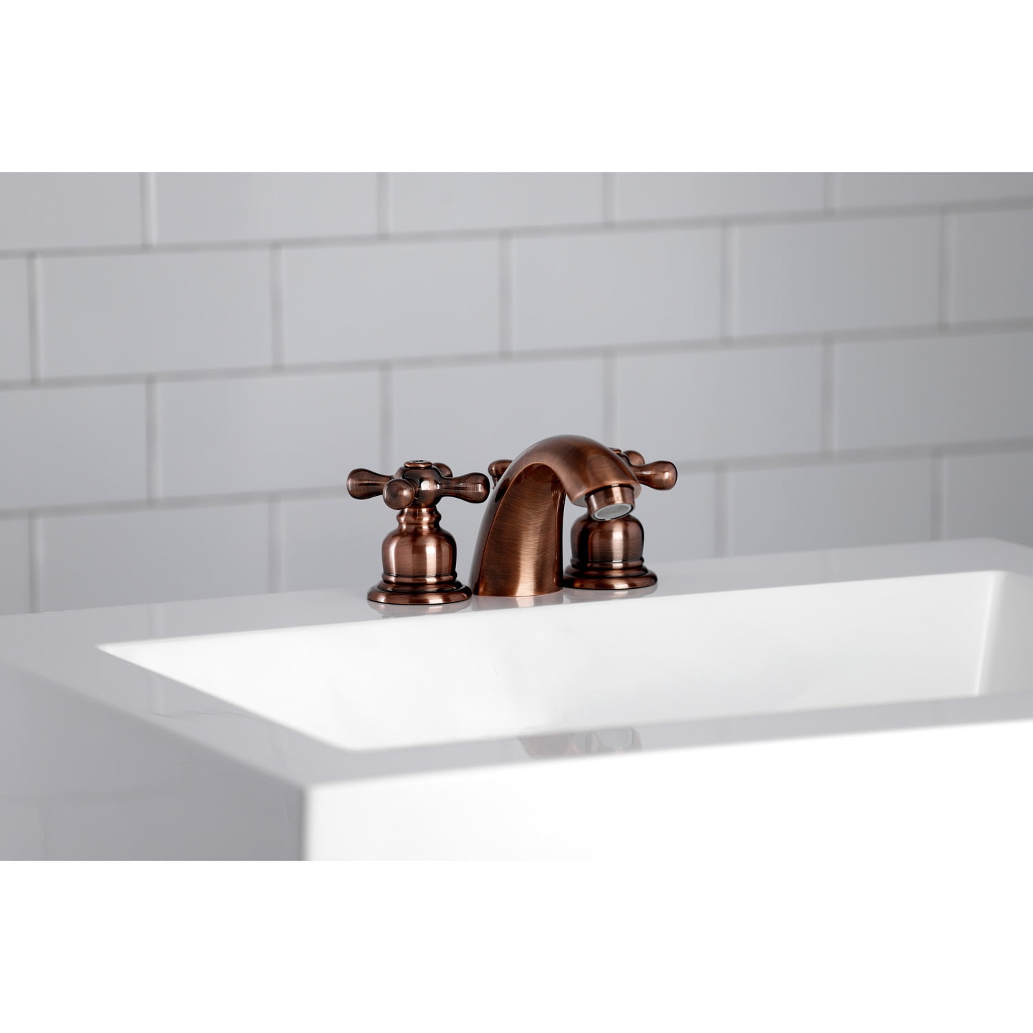 Kingston Brass KB946AX Victorian Mini-Widespread Bathroom Faucet, Antique Copper