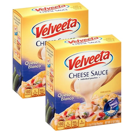 (2 Pack) Velveeta Queso Blanco Cheese Sauce, 3 - 4 oz (Best Nacho Cheese Sauce)