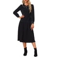 thumbnail image 2 of BLUSA DE TRABAJO PARA MUJER CHIC INSPIRADA DE MANGA LARGA CON CUELLO PETER PAN M NEGRO, 2 of 6