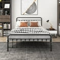 thumbnail image 2 of Gzxs Metal Platform Bed with Headboard, No Box Spring Needed, Queen Size, Black, 2 of 6