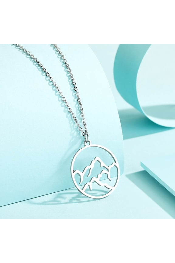 Elements Earth Planet Charm Mountain Pendant Dainty Choker Jewelry Party Gift Necklace