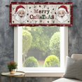 thumbnail image 4 of Christmas Santa Farmhouse Short Window Curtain Valances, Winter Xmas Snowflakes Tree Red Black Rod Pocket Kitchen Valances for Living Room Bedroom Bathroom Cafe 54" x 18", 4 of 8