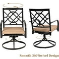 thumbnail image 6 of SUNCROWN Outdoor Dining Swivel Black Wrought IronChairs with Cushions Patio Metal  Rocker Chairs  (Set of 2 ), 6 of 7