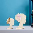 thumbnail image 6 of 2 Sets Hairpin Display Stand 2 Sizes Head Silhouette Hair Bow Holder Wooden Head Template Hair Bun Silhouette Showcase for s Fairs Booths Selling Boutique Personal Exhibition, 6 of 7