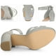 thumbnail image 3 of De Mujer Brillo Plataforma Tacones Entrecruzado Tacón Grueso Sandalias Plateado US 8/UK 6/EU 38.5, 3 of 6
