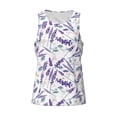 thumbnail image 4 of Xecao Lavender Flowers Men's Tank Top Workout Quick Dry Sleeveless Gym Jogging Muscle Shirts Summer Swim Beach Tops, 4 of 9