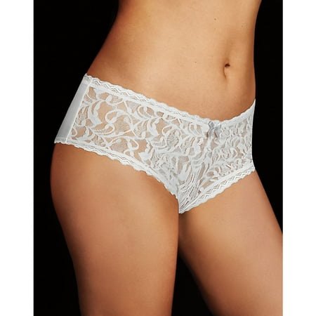 Women s Maidenform 40870 Comfort Devotion Comfort Lace Cheeky Hipster Panty (White/Stone 5)