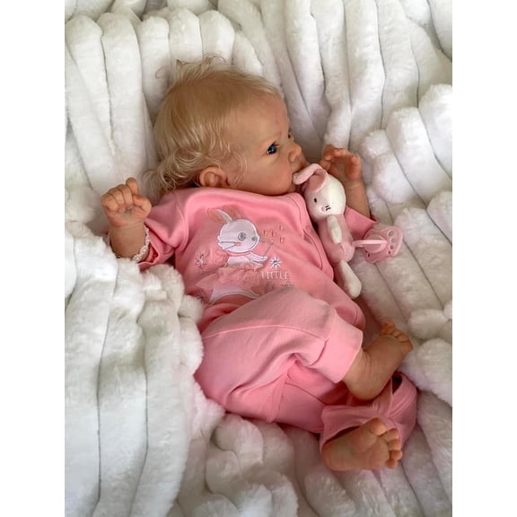 18 inch Girl Lifelike Reborn Baby Dolls Vinyl Full Body, Realistic Baby Doll Real Life Baby Dolls with Accessories Gift Set for Kids Age 3 