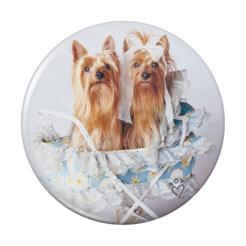 Yorkie Yorkshire Terriers Dog Baby Stroller Pinback Button Pin