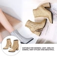 thumbnail image 6 of WHAMVOX Golden Women Ankle Boots Stylish Sequins Design Durable PU and Rubber Comfortable Pointed Toe Size 8.5, 6 of 8