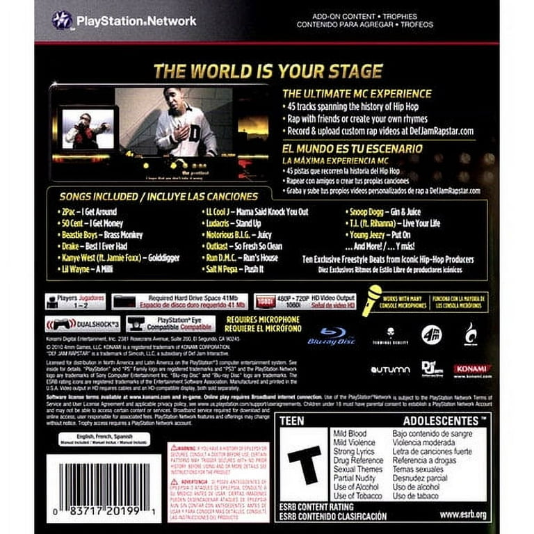 Def Jam Rapstar - Playstation 3 : Konami of America