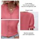 thumbnail image 5 of Tops de manga corta con cuello en V para mujer con ribete de encaje, color puro, suave, agradable a la piel, transpirable, camisetas de moda para camafeo diario marrón M, 5 of 6