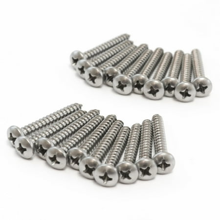 

Red Hound Auto 20 Marine Pan Head Self Tapping Screw Set Type A Number 8 x 1.25 Inches for Wood Metal Plastics 304 SS Stainless Steel Corrosion Resistant