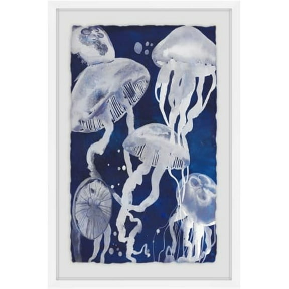 Marmont Hill Mh-Wag-353-Wfpfl-24 24" X 16" "Jellyfish Ii" Framed Giclee Painting On Paper