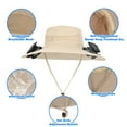 thumbnail image 6 of RoamRider Solar Fan Hat, Wide Brim Hat with Solar Fan Built in and 3-Speed Outdoor Adjustable Cooling - Solar & USB Charging, Khaki, 6 of 7