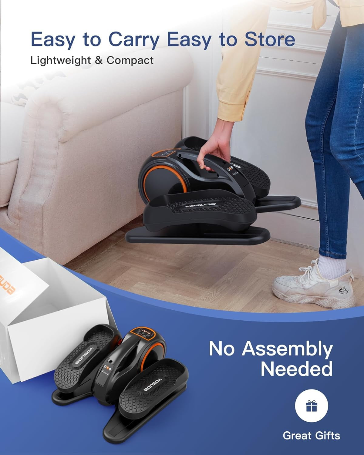 YOSUDA Under Desk Elliptical Machine for Seniors,Quiet & Portable Electric Seated Pedal Exerciser Adjustable Speeds with Remote Control