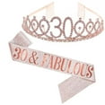 thumbnail image 1 of Women Glittering Rhinestone Letter Print Sash Tiara Set Birthday Party Supplies, 1 of 4