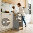 thumbnail image 1 of KORIMEFA Toddler Standing Tower - Adjustable Height Toddler Kitchen Stool Helper - Ideal Kids Kitchen Step Stool for Learning New Skills - Grey, 1 of 13