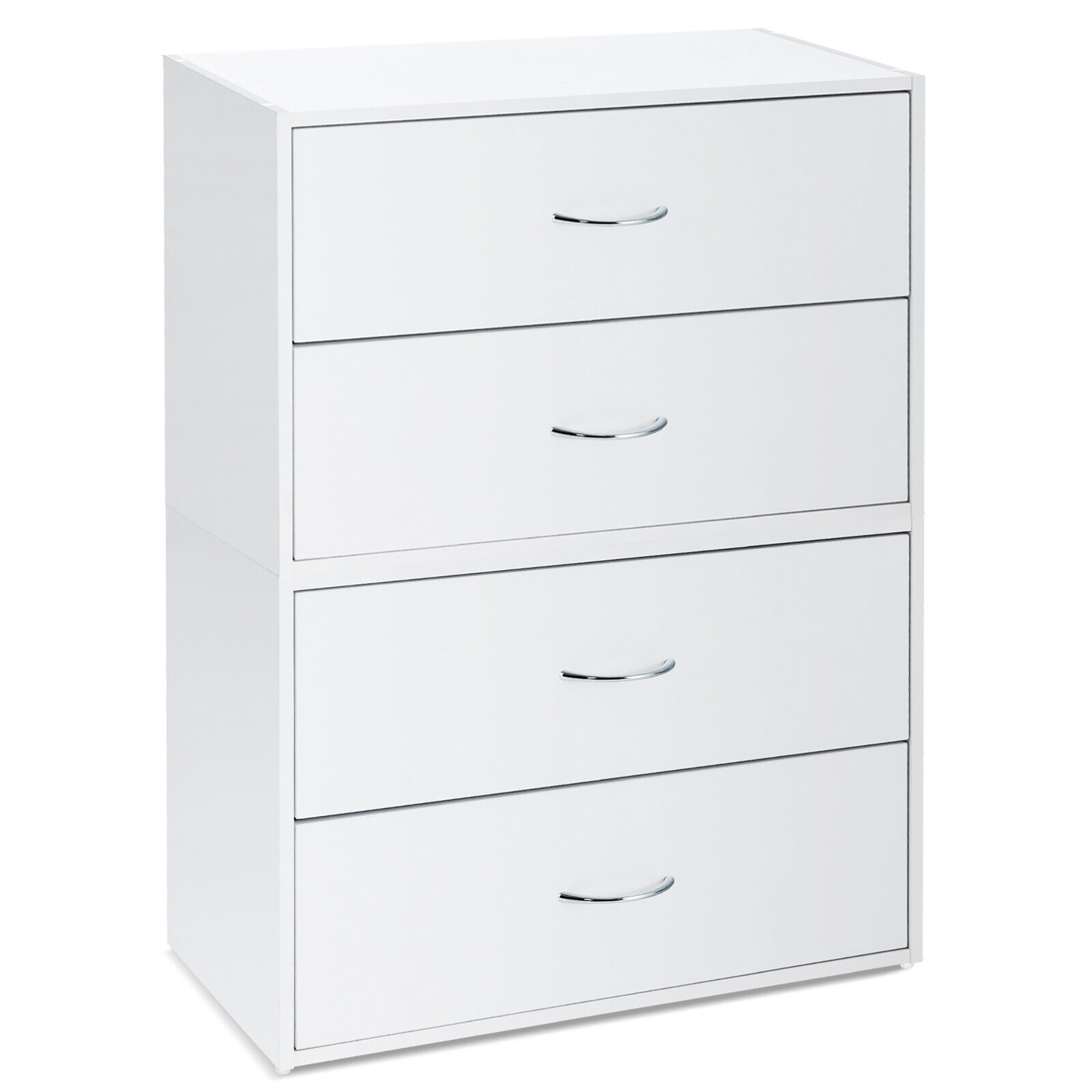 Gymax 2PCS 2Drawer Stackable Storage Dresser Organizer w/ Antitopping