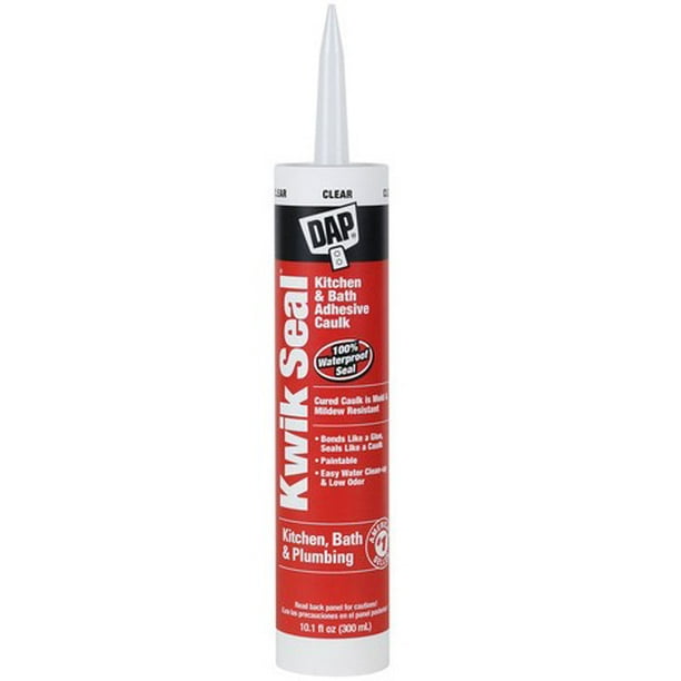 DAP Kwik Seal Kitchen and Bath Adhesive Caulk, Clear, 10.1 oz Walmart