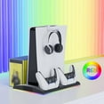 thumbnail image 3 of Vertical Cooling Fan Stand for PS5/PS5 Slim Disc and Digital Edition with 2 Controller Charging Stations, RGB LED Lights, 13 Game Slots, Media Remote Slot, PS5 Accessories, 3 of 7