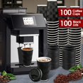 thumbnail image 6 of Ginkgo 100 Pack 16 oz Disposable Insulated Coffee Cups with Lids, Paper To-Go Coffee Cups for Coffee Bars, Hot Chocolate, Cocoa, and Hot Tea Drinks - Black, 6 of 12
