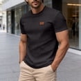 thumbnail image 3 of Klisyaur Men Short Sleeve Tops Casual Fashion Loose Crewneck Textured Shirt Summer Dressy Shirts, 3 of 7