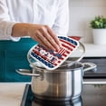 thumbnail image 4 of Independence Day Gnomes Pot Holders for Kitchen Heatproof Potholder, 3 Pack 4th of July Red Striped Hot Pads Multipurpose Oven Pads Cloth Potholders Trivet for Cooking Baking, 4 of 8