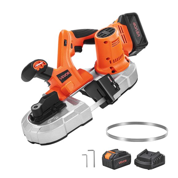VEVOR 20V 2.56 in Deep Cut Variable Speed Brushless Portable Cordless Band Saw Kit