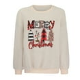 thumbnail image 5 of Aloohaidyvio Christmas Tops,Women Christmas Print Loose Long-Sleeved Fleece Oversized Sweatshirt Pullover, 5 of 6