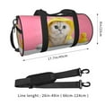 thumbnail image 4 of Xecao A Funny Cat print Round Travel Duffel Bag is a foldable gym bag with an inner pocket, perfect for travel sports, 4 of 8