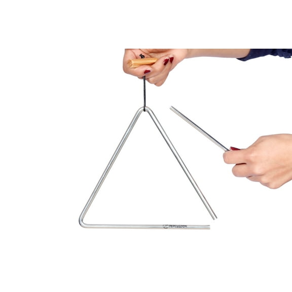 TRIANGULO MUSICAL DE ALUMINIO BRILLANTE 21 CM