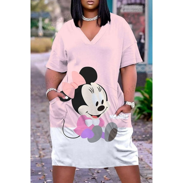 Vestidos largos elegantes para mujer, ropa de talla grande, Disney, verano, 2024