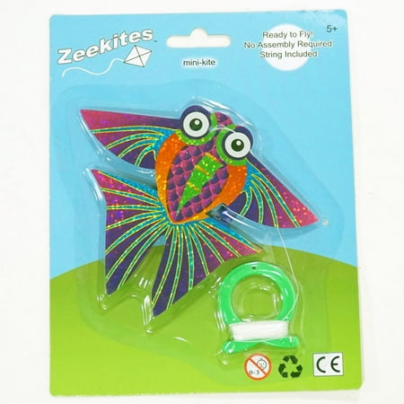 ZeeKites Mini Kite with Tail Ribbons! Ready to Fly! (Tropical Fish 5'')