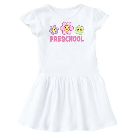 

Inktastic Preschool with Polka Dot Flowers Gift Toddler Girl Dress