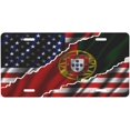 thumbnail image 2 of USA American and Portugal Portuguese Friendship Flag License Plate Patriotic Metal Aluminum License Plate Car Decoration 6x12 Inches Bar Home Restaurant Wall Decor 4-Hole, 2 of 7